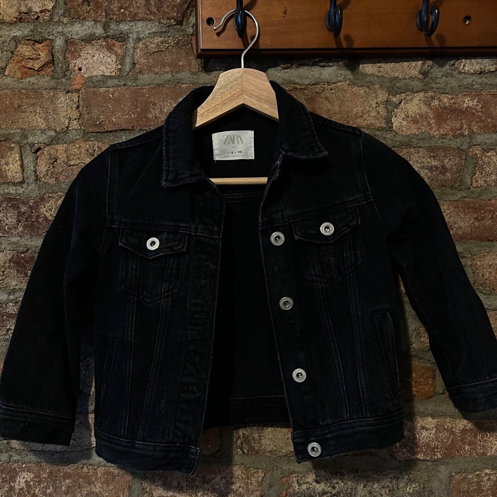 Zara (Girls) Black Denim Jacket